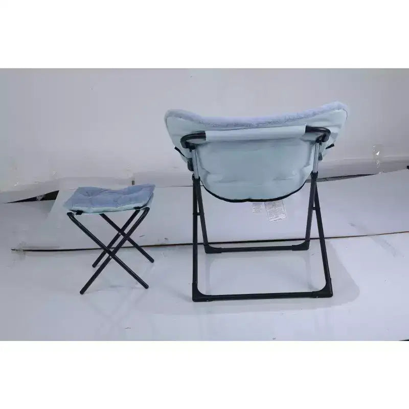 Chaise Soucoupe, Fauteuil Lounger - Siège de sol XL pliant en fausse fourrure, Base antidérapante pour la stabilité, Fauteuil d'appoint