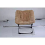Chaise Soucoupe, Fauteuil Lounger - Siège de sol XL pliant en fausse fourrure, Base antidérapante pour la stabilité, Fauteuil d'appoint