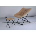 Chaise Soucoupe, Fauteuil Lounger - Siège de sol XL pliant en fausse fourrure, Base antidérapante pour la stabilité, Fauteuil d'appoint
