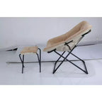 Chaise Soucoupe, Fauteuil Lounger - Siège de sol XL pliant en fausse fourrure, Base antidérapante pour la stabilité, Fauteuil d'appoint