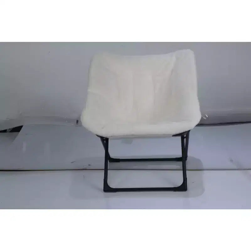 Chaise Soucoupe, Fauteuil Lounger - Siège de sol XL pliant en fausse fourrure, Base antidérapante pour la stabilité, Fauteuil d'appoint