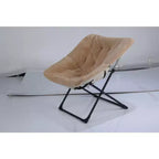 Chaise Soucoupe, Fauteuil Lounger - Siège de sol XL pliant en fausse fourrure, Base antidérapante pour la stabilité, Fauteuil d'appoint