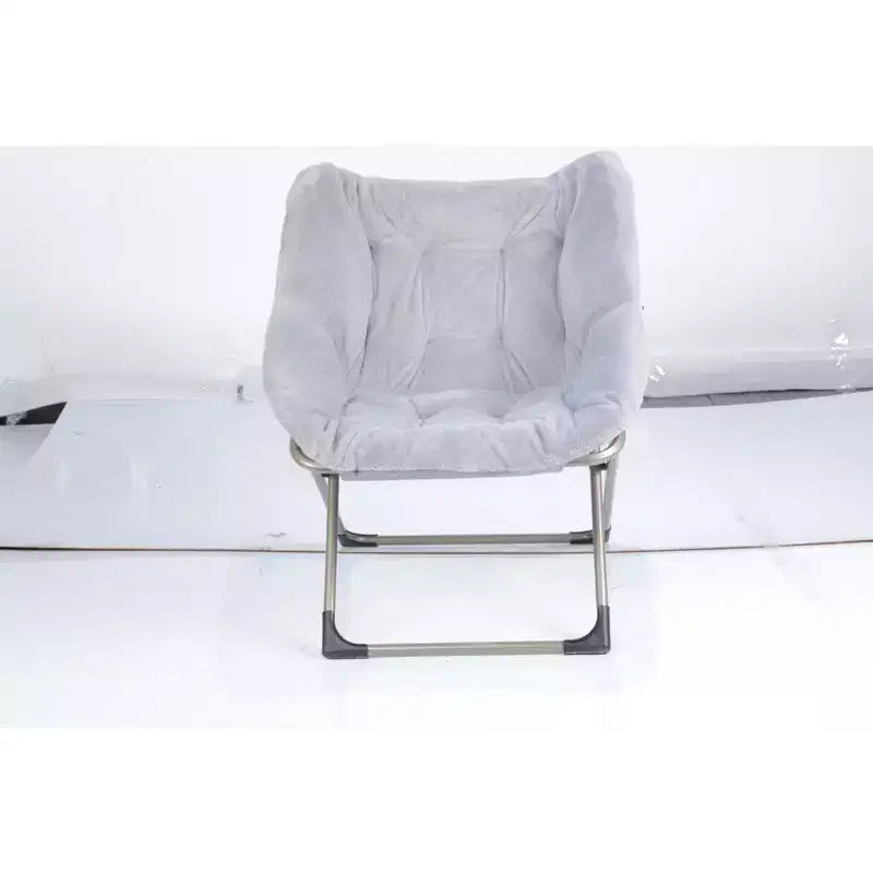 Chaise Soucoupe, Fauteuil Lounger - Siège de sol XL pliant en fausse fourrure, Base antidérapante pour la stabilité, Fauteuil d'appoint