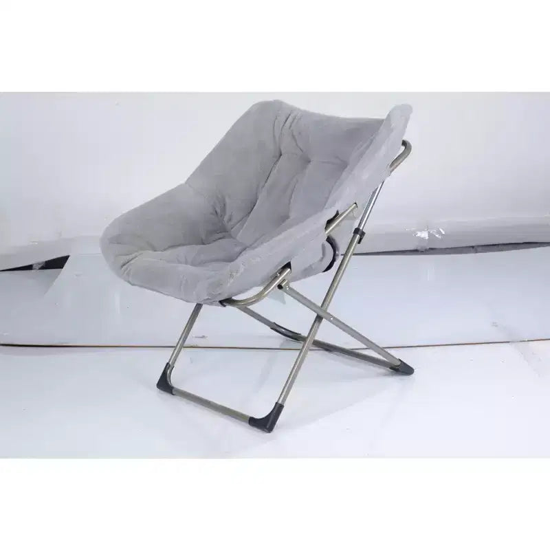 Chaise Soucoupe, Fauteuil Lounger - Siège de sol XL pliant en fausse fourrure, Base antidérapante pour la stabilité, Fauteuil d'appoint