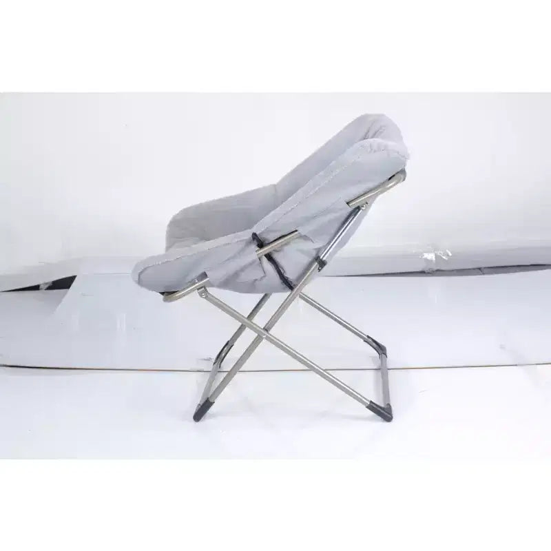 Chaise Soucoupe, Fauteuil Lounger - Siège de sol XL pliant en fausse fourrure, Base antidérapante pour la stabilité, Fauteuil d'appoint