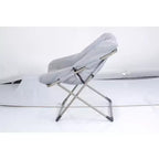 Chaise Soucoupe, Fauteuil Lounger - Siège de sol XL pliant en fausse fourrure, Base antidérapante pour la stabilité, Fauteuil d'appoint