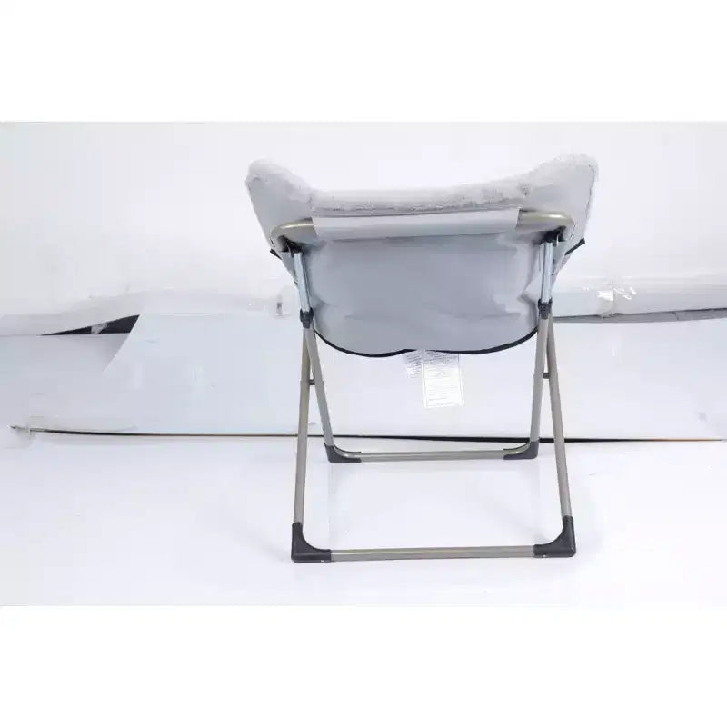 Chaise Soucoupe, Fauteuil Lounger - Siège de sol XL pliant en fausse fourrure, Base antidérapante pour la stabilité, Fauteuil d'appoint