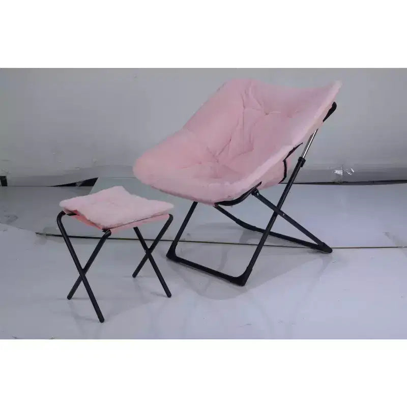 Chaise Soucoupe, Fauteuil Lounger - Siège de sol XL pliant en fausse fourrure, Base antidérapante pour la stabilité, Fauteuil d'appoint