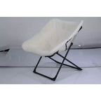 Chaise Soucoupe, Fauteuil Lounger - Siège de sol XL pliant en fausse fourrure, Base antidérapante pour la stabilité, Fauteuil d'appoint