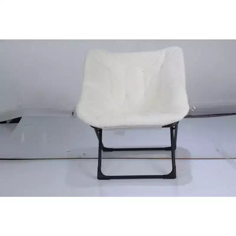 Chaise Soucoupe, Fauteuil Lounger - Siège de sol XL pliant en fausse fourrure, Base antidérapante pour la stabilité, Fauteuil d'appoint