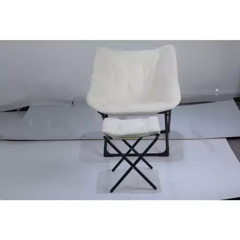 Saucer Chair, Lounge Chair - XL Foldable Faux Fur Floor Seat, Non-Slip Base for Stability, Accent Chair