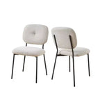 Ensemble de salle à manger 5 pièces pour 4 personnes, table de salle à manger moderne avec 4 chaises de salle à manger rembourrées, Turquoise et Beige et Blanc - ModernLuxe