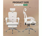 Chaise de bureau ergonomique à dossier haut GALAXHERO avec repose-pieds, grande et haute, réglable, inclinable avec support lombaire, vérin à gaz SGS classe 4