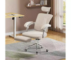 Chaise de bureau ergonomique à dossier haut GALAXHERO avec repose-pieds, grande et haute, réglable, inclinable avec support lombaire, vérin à gaz SGS classe 4