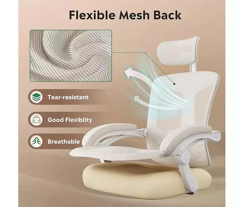 Chaise de bureau ergonomique à dossier haut GALAXHERO avec repose-pieds, grande et haute, réglable, inclinable avec support lombaire, vérin à gaz SGS classe 4