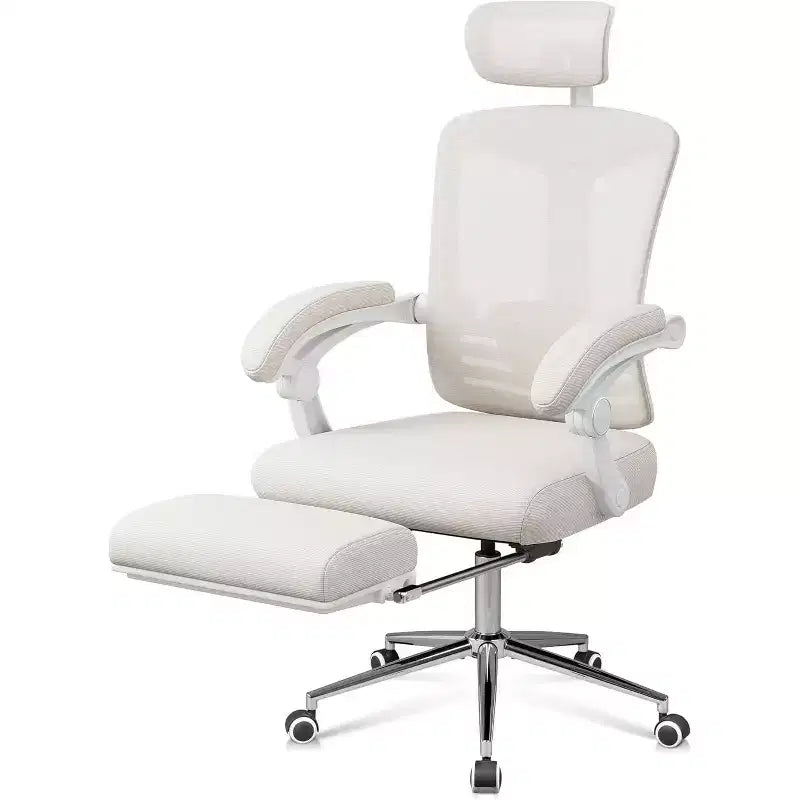 Chaise de bureau ergonomique à dossier haut GALAXHERO avec repose-pieds, grande et haute, réglable, inclinable avec support lombaire, vérin à gaz SGS classe 4
