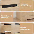 Commode 7 tiroirs pour chambre à coucher, poignées intégrées, meuble de rangement moderne en bois, rangement compact peu encombrant, pour salon, couloir