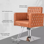 Fauteuil de salon de coiffure pivotant hydraulique robuste Karl Home, noir moderne, avec accoudoirs incurvés