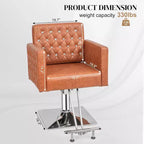 Fauteuil de salon de coiffure pivotant hydraulique robuste Karl Home, noir moderne, avec accoudoirs incurvés