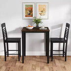 Costway Chaise de Salle à Manger Hauteur Comptoir, Lot de 2/4, avec Repose-Pieds, Cadre en Bois Massif, Moderne