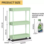 Chariot de rangement roulant mince à 3 niveaux Tree City - Organisateur mobile multifonctionnel pour salle de bain, cuisine