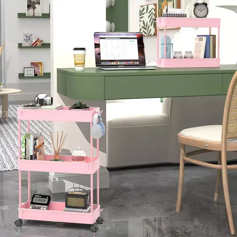 Chariot de rangement roulant mince à 3 niveaux Tree City - Organisateur mobile multifonctionnel pour salle de bain, cuisine