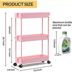 Chariot de rangement roulant mince à 3 niveaux Tree City - Organisateur mobile multifonctionnel pour salle de bain, cuisine