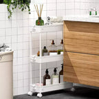 Chariot de rangement roulant mince à 3 niveaux Tree City - Organisateur mobile multifonctionnel pour salle de bain, cuisine