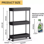 Chariot de rangement roulant mince à 3 niveaux Tree City - Organisateur mobile multifonctionnel pour salle de bain, cuisine