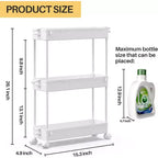Chariot de rangement roulant mince à 3 niveaux Tree City - Organisateur mobile multifonctionnel pour salle de bain, cuisine