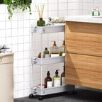 Chariot de rangement roulant mince à 3 niveaux Tree City - Organisateur mobile multifonctionnel pour salle de bain, cuisine