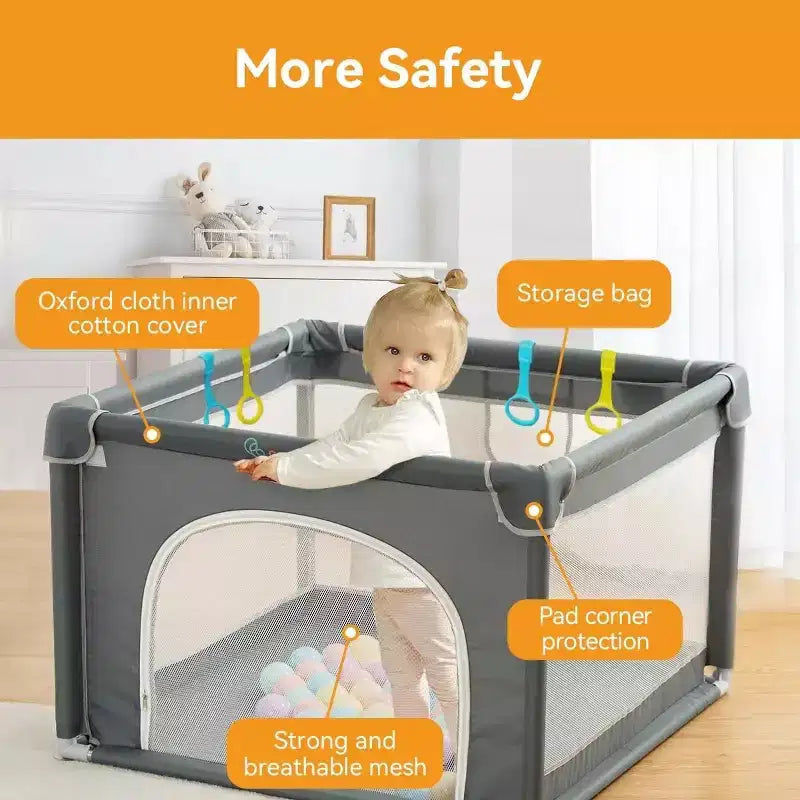 GOTGELIF Parc Bébé 36x36 à 4 Panneaux Parc de Jeux Spacieux et Sécurisé Portable