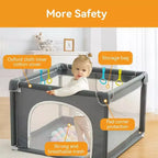 GOTGELIF Parc Bébé 36x36 à 4 Panneaux Parc de Jeux Spacieux et Sécurisé Portable
