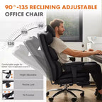 Fauteuil de bureau de direction Bestier, fauteuil de bureau en cuir PU grand et haut avec repose-pieds et soutien lombaire, hauteur inclinable réglable