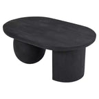 Table basse Royal Hampton de 96,5 cm en bois de manguier avec pieds sphériques entiers et demi-sphériques