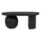 Table basse Royal Hampton de 96,5 cm en bois de manguier avec pieds sphériques entiers et demi-sphériques