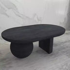 Table basse Royal Hampton de 96,5 cm en bois de manguier avec pieds sphériques entiers et demi-sphériques