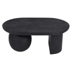 Table basse Royal Hampton de 96,5 cm en bois de manguier avec pieds sphériques entiers et demi-sphériques