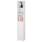 Karl Home Armoire de Salle de Bain Blanche à Une Porte et Trois Niveaux