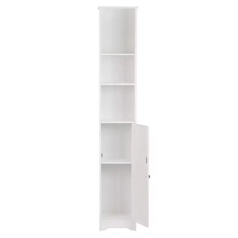 Karl Home Armoire de Salle de Bain Blanche à Une Porte et Trois Niveaux