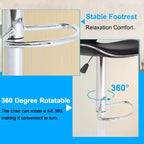 Lot de 2 tabourets de bar BestMassage avec dossier et repose-pieds, tabourets de cuisine modernes pour îlot central