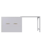 Lit escamotable format jumeau avec coussin pliable, lit coffre escamotable peu encombrant avec bureau à position réglable, Blanc/Gris - ModernLuxe