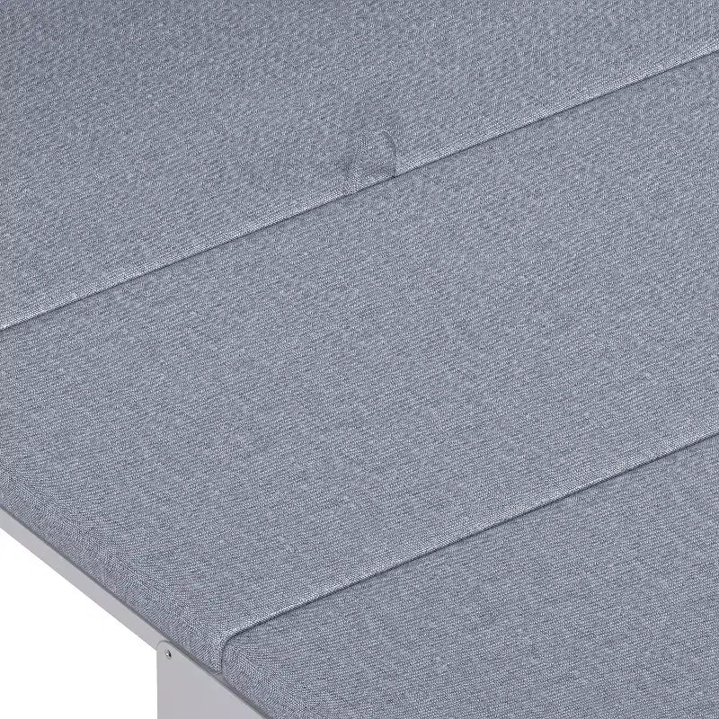 Lit escamotable format jumeau avec coussin pliable, lit coffre escamotable peu encombrant avec bureau à position réglable, Blanc/Gris - ModernLuxe