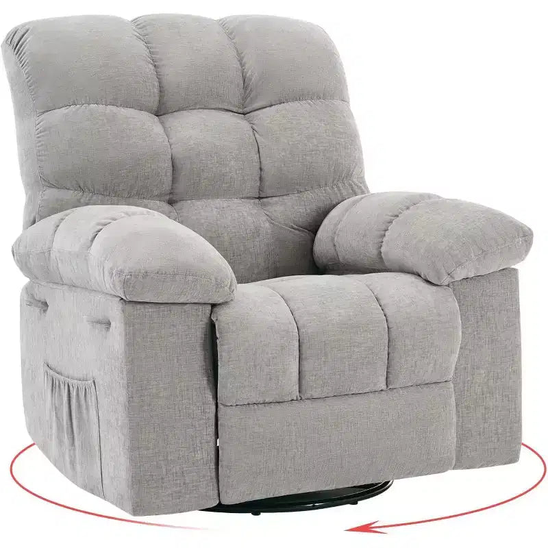 Fauteuil inclinable à bascule, Fauteuil à bascule pivotant à 360°, Fauteuil inclinable simple Lazy Boy, Poches latérales, pour Salon, Petits Espaces