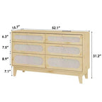 Commode de rangement de chambre à coucher, commode de placard moderne et naturelle avec poignées et pieds en bois, équipée de kits anti-basculement