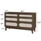Commode de rangement de chambre à coucher, commode de placard moderne et naturelle avec poignées et pieds en bois, équipée de kits anti-basculement