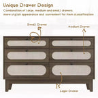 Commode de rangement de chambre à coucher, commode de placard moderne et naturelle avec poignées et pieds en bois, équipée de kits anti-basculement