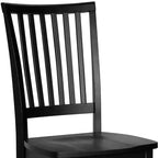 Chaise de salle à manger HomeRoots noire à dossier à lattes en bois