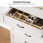 Commode à 5 ou 6 tiroirs, commode de style rustique avec poignées en métal, organiseur de rangement moderne avec dispositif anti-basculement, commode haute en bois