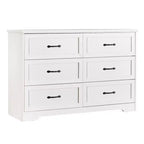 Commode à 5 ou 6 tiroirs, commode de style rustique avec poignées en métal, organiseur de rangement moderne avec dispositif anti-basculement, commode haute en bois